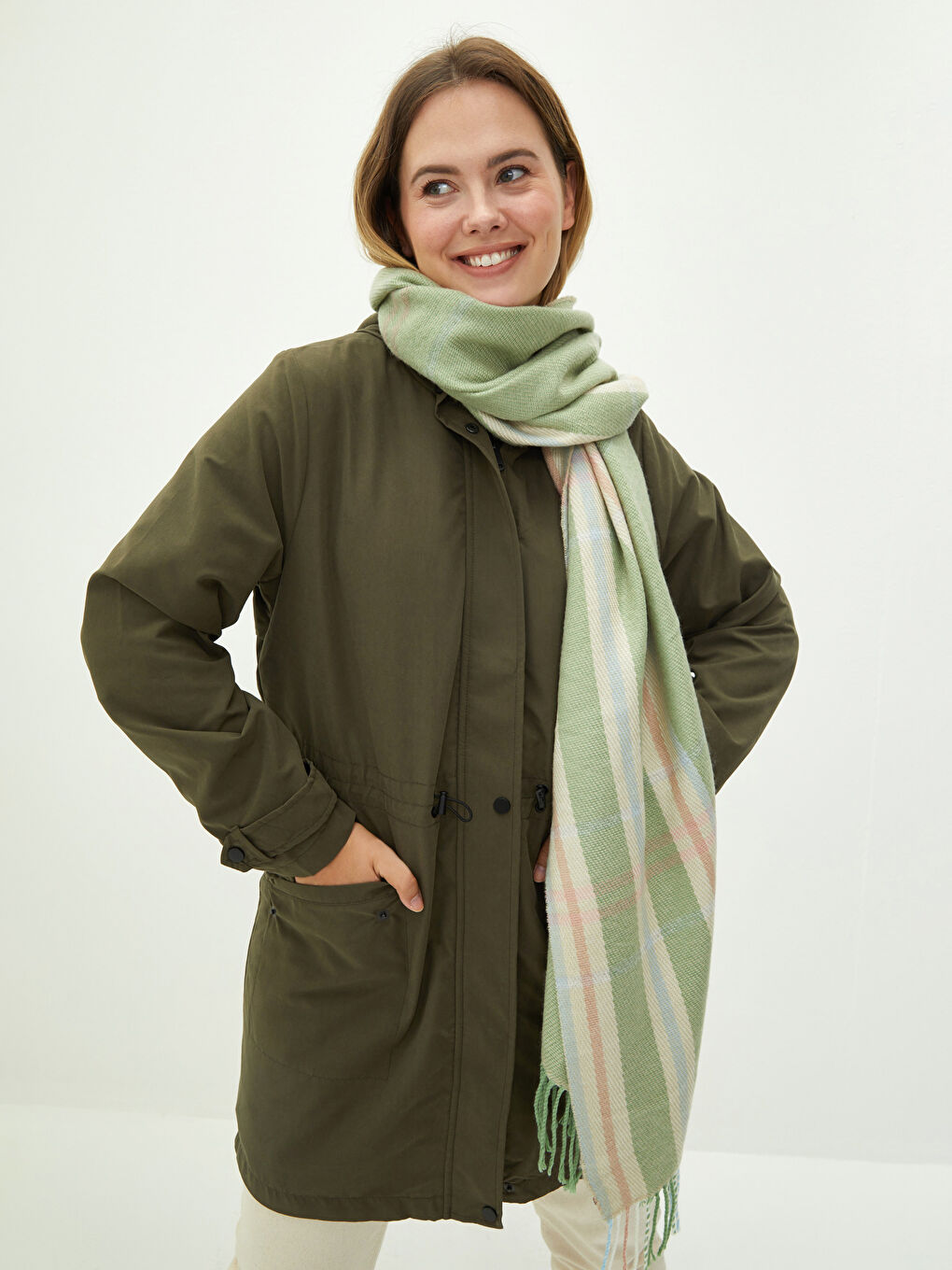 Tasseled Striped Women's Scarf-3
