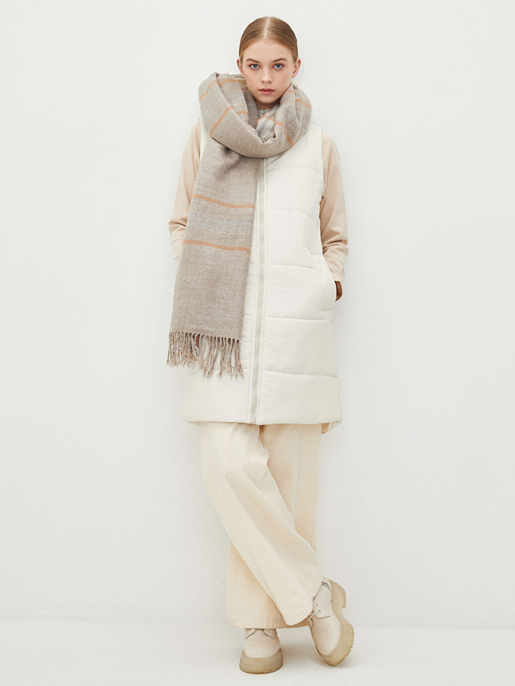 Tasseled Striped Women's Scarf-4