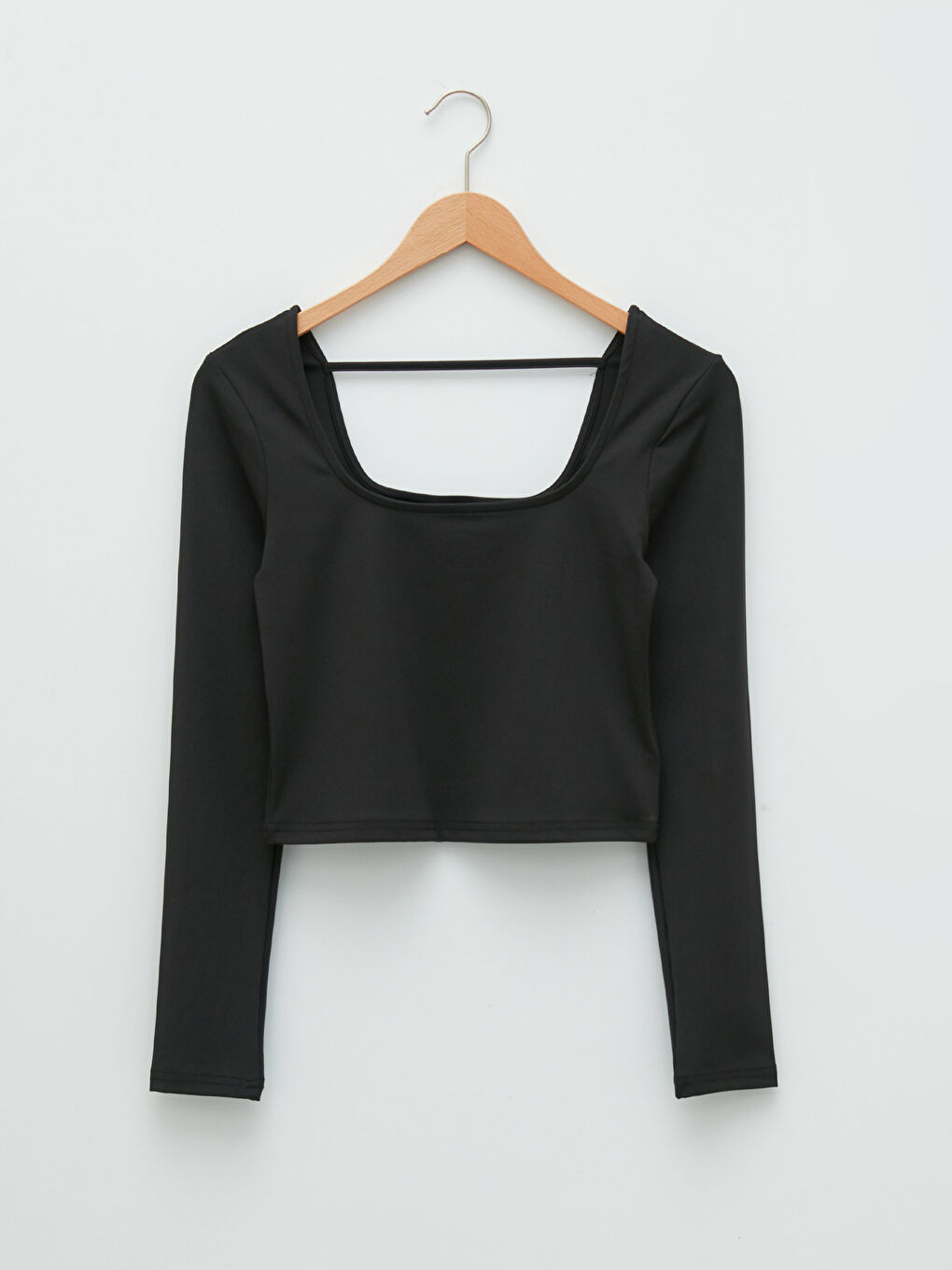 LCW Vision Square Collar Plain Long Sleeve Women's T-Shirt -W1IV44Z8-CVL