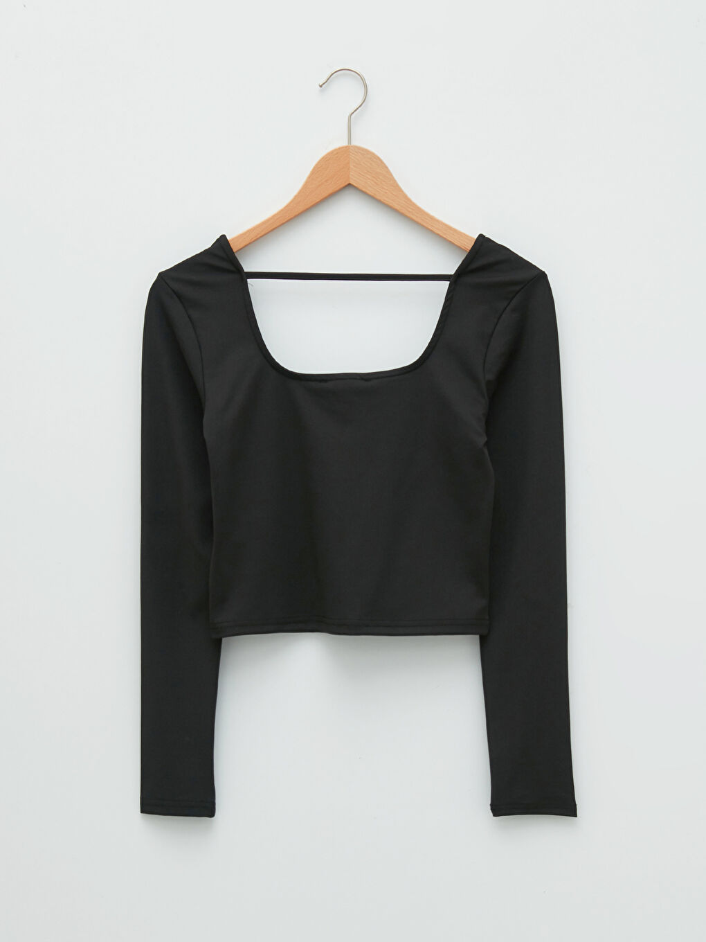 LCW Vision Square Collar Plain Long Sleeve Women's T-Shirt -W1IV44Z8-CVL