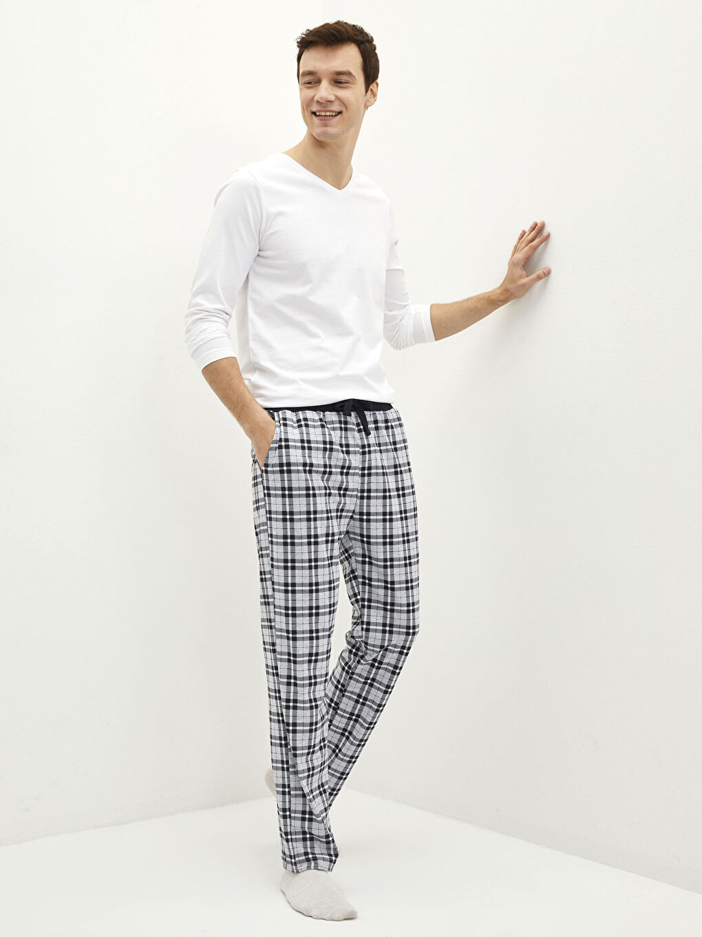 قيعان بيجامة كاروهات عادي للرجال