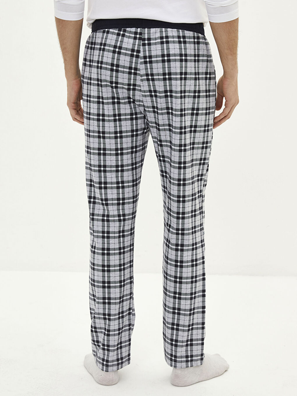 قيعان بيجامة كاروهات عادي للرجال-4