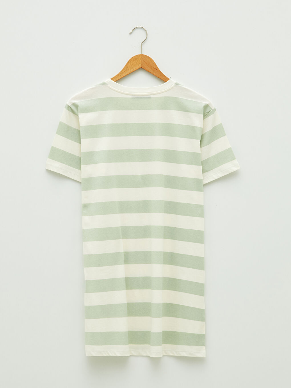 LCW Modest Crew Neck Striped Short Sleeve Cotton Women's Tunic -W1IV69Z8-LFN