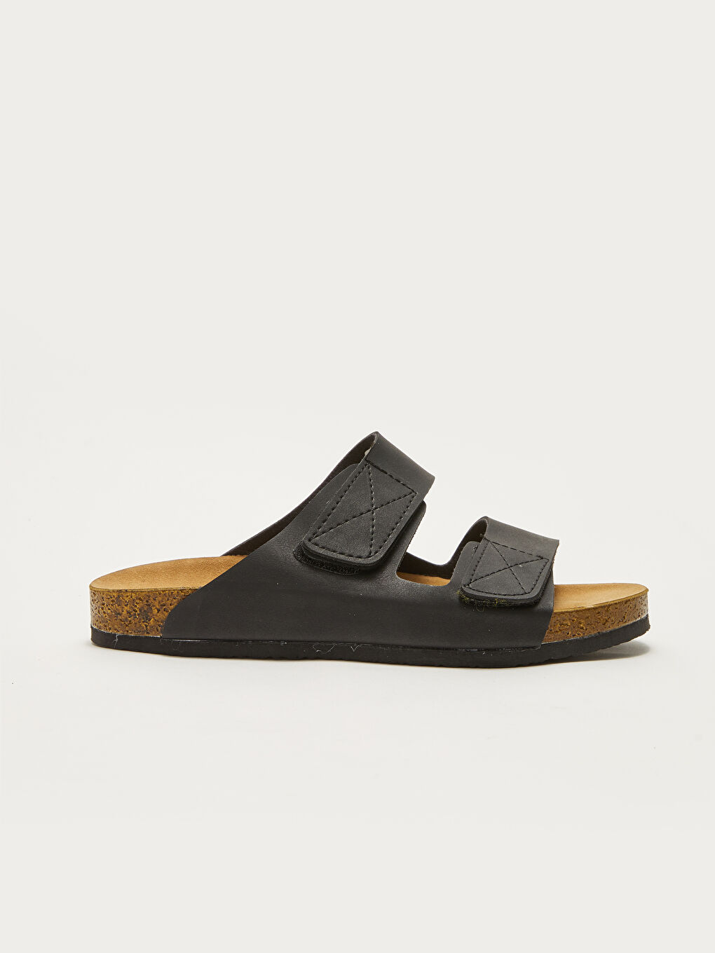 نساء نعال بمظهر الجلد مزدوجة الأحزمة مع فيلكرو-1