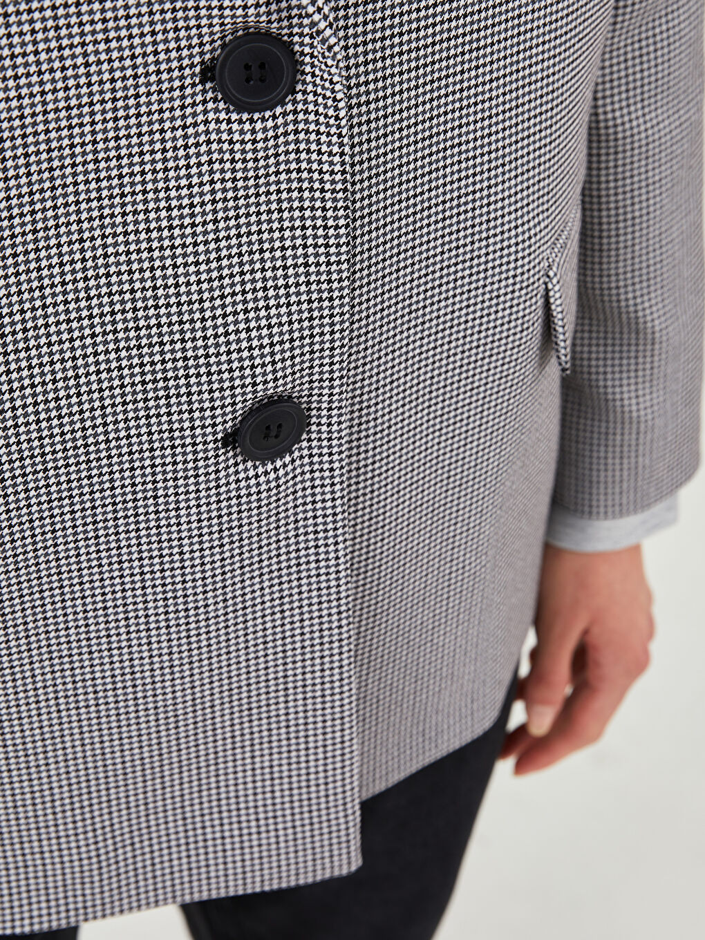 Sacou Blazer Pentru Femei Cu Mânecă Lungă, Imprimat, Cu Nasturi În Față-2