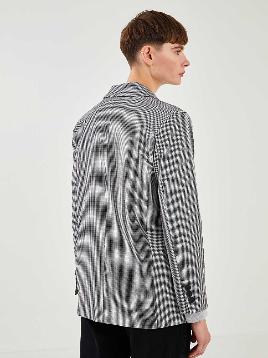 Sacou Blazer Pentru Femei Cu Mânecă Lungă, Imprimat, Cu Nasturi În Față-4