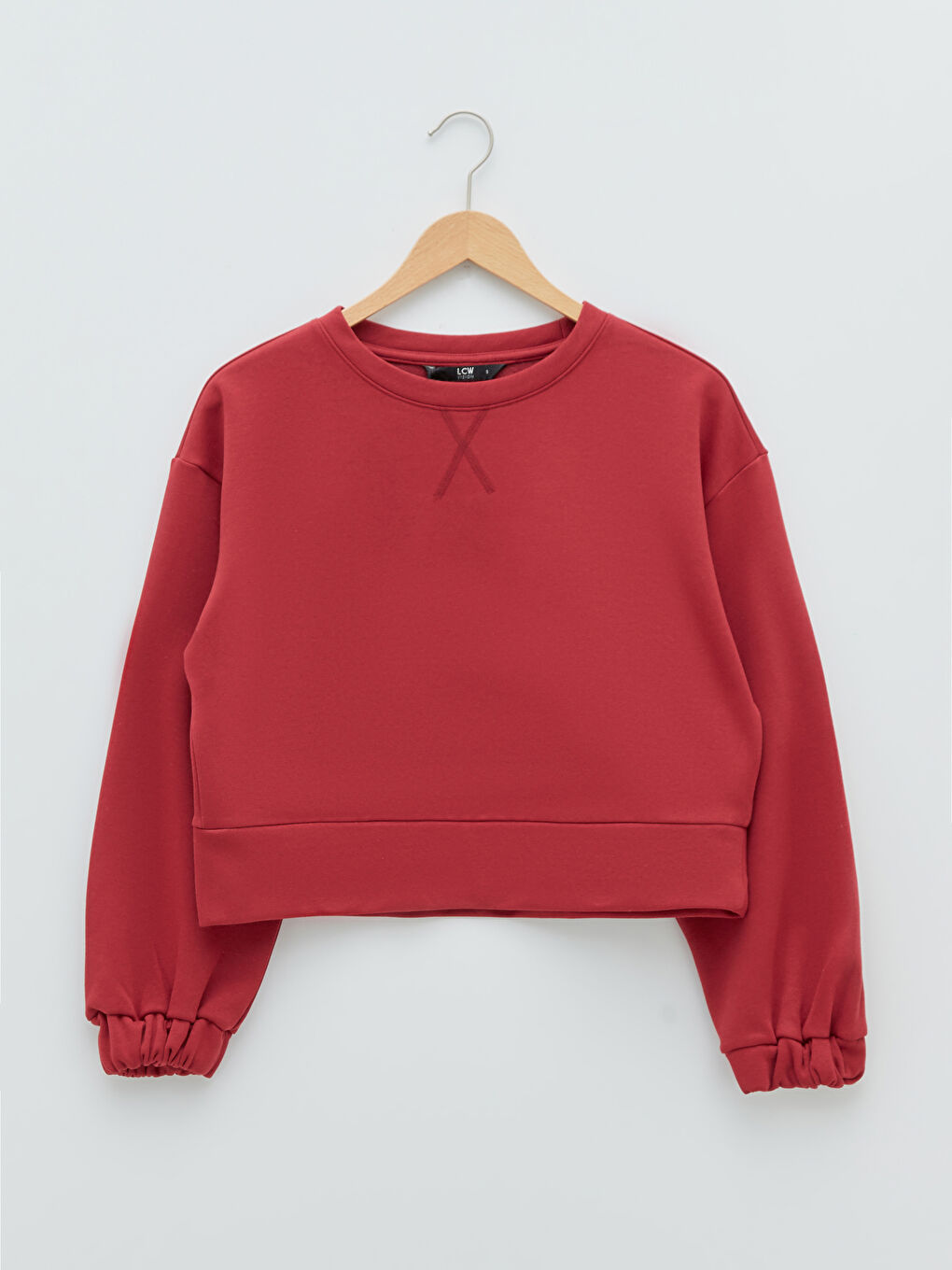 Crew Neck Plain Long Sleeve Women's Sweatshirt-5