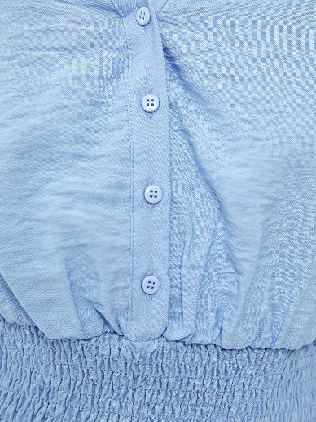 Collared Neck Plain Long Sleeve Women's Blouse-3