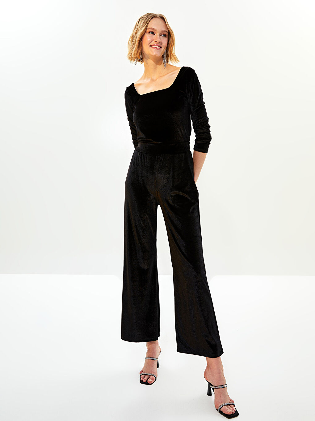 High Waist Straight Wide Leg Corduroy Women's Sweatpants-4