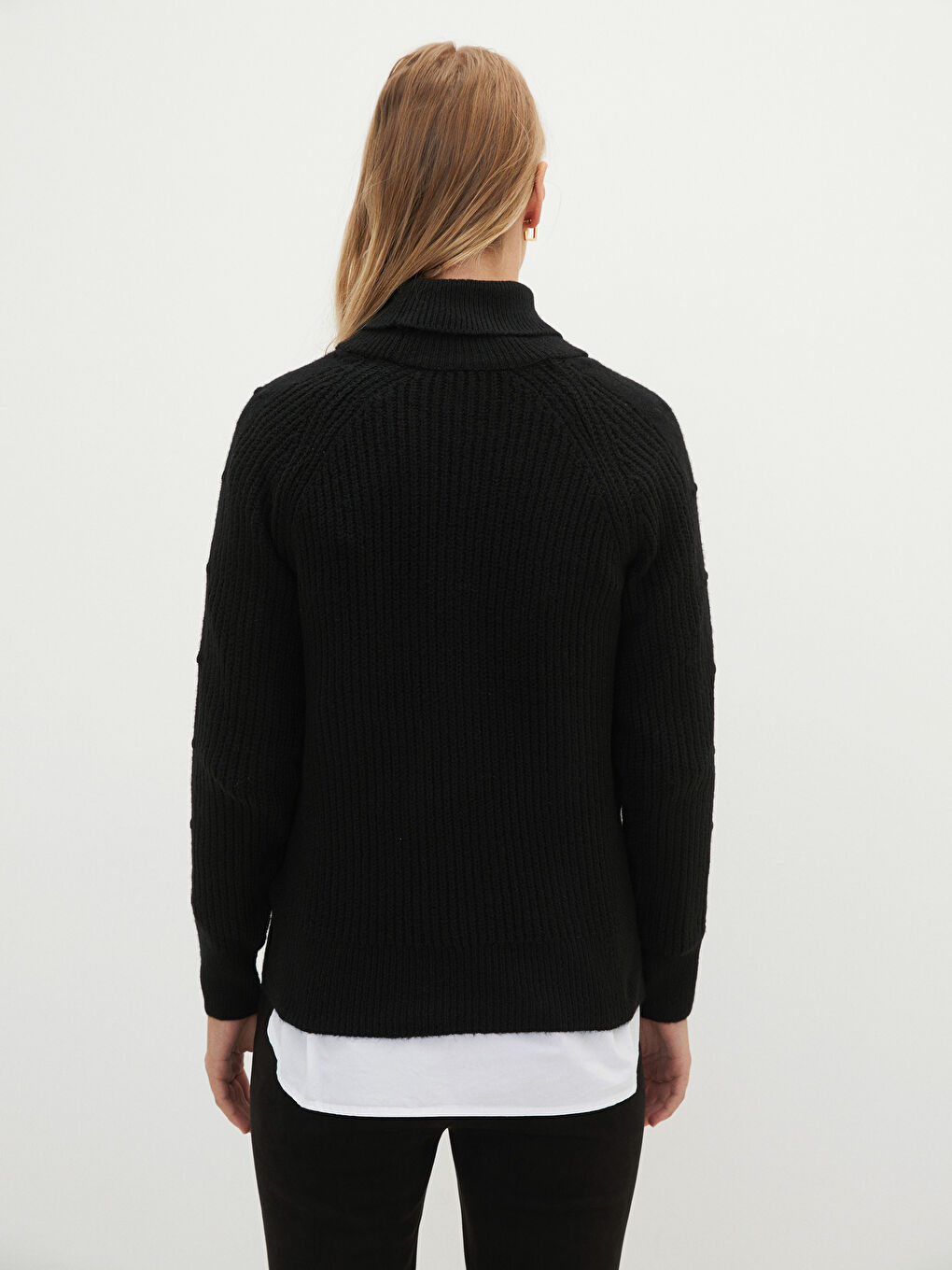 Ženska Trikotažna Rolka Sa Postojećim Dezenom Dugih Rukava-4