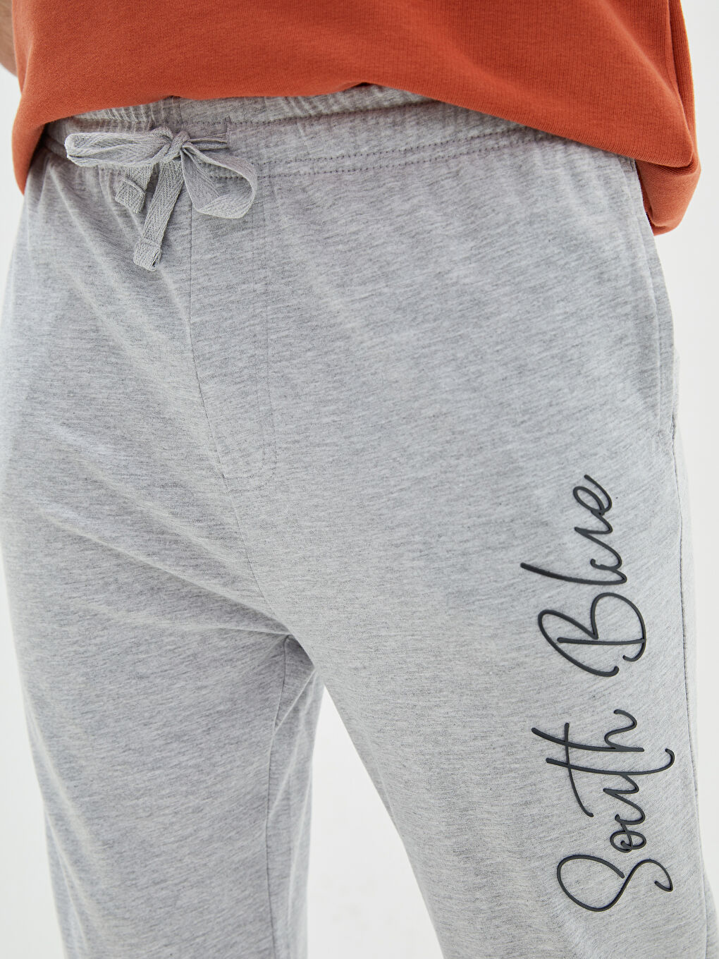 Gri Standart Kalıp Baskılı Erkek Pijama Alt-2