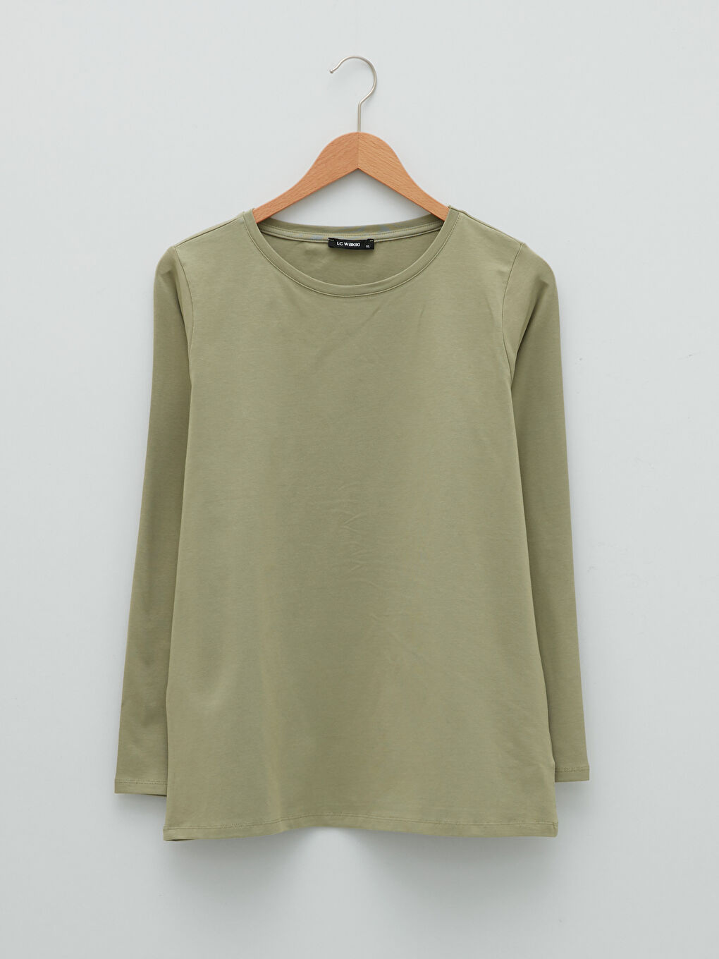 T-shirt pour Femmes Grande Taille Col Rond Droit Manches Longues-3