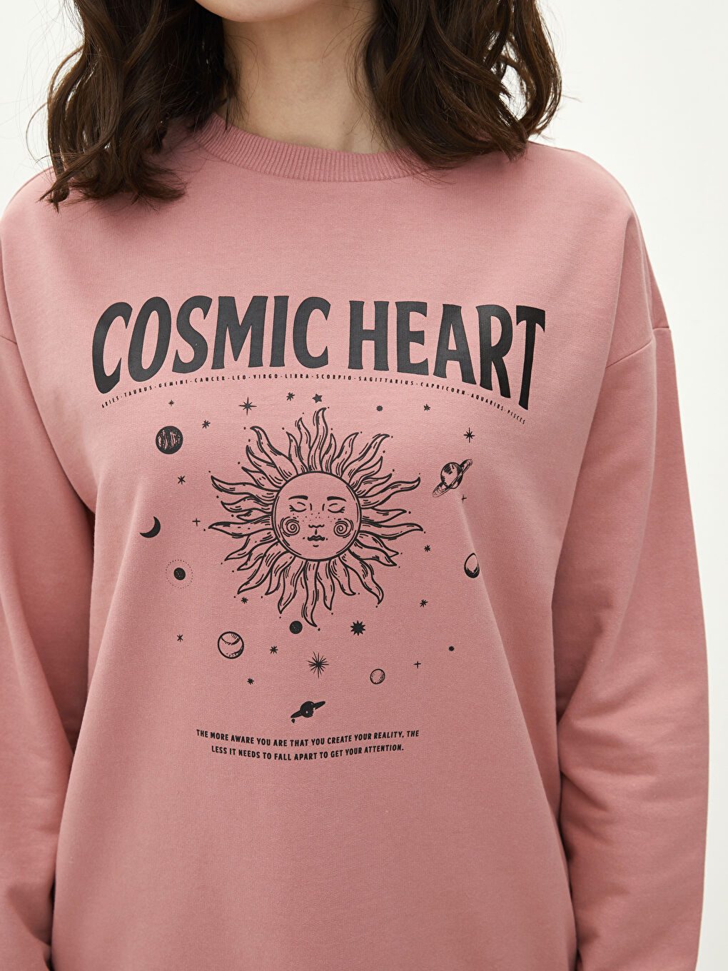 Crew Neck Printed Long Sleeve Women's Sweatshirt-3