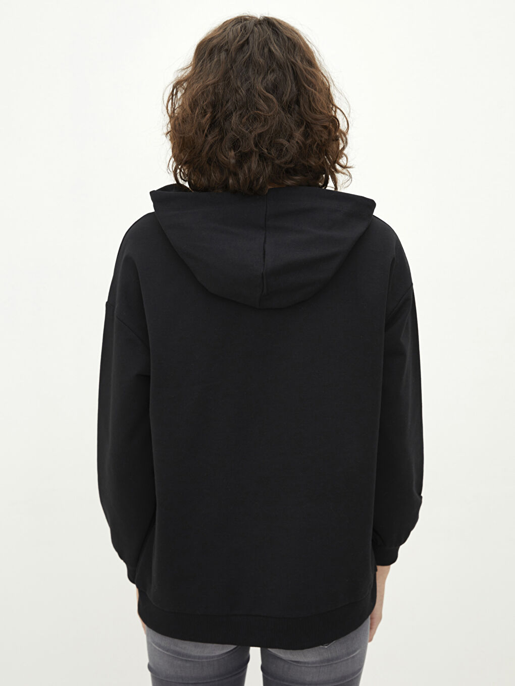 LCW Vision Kapuzensweatshirt mit Textdruck und langen Ärmeln für Damen -W1J121Z8-RQN