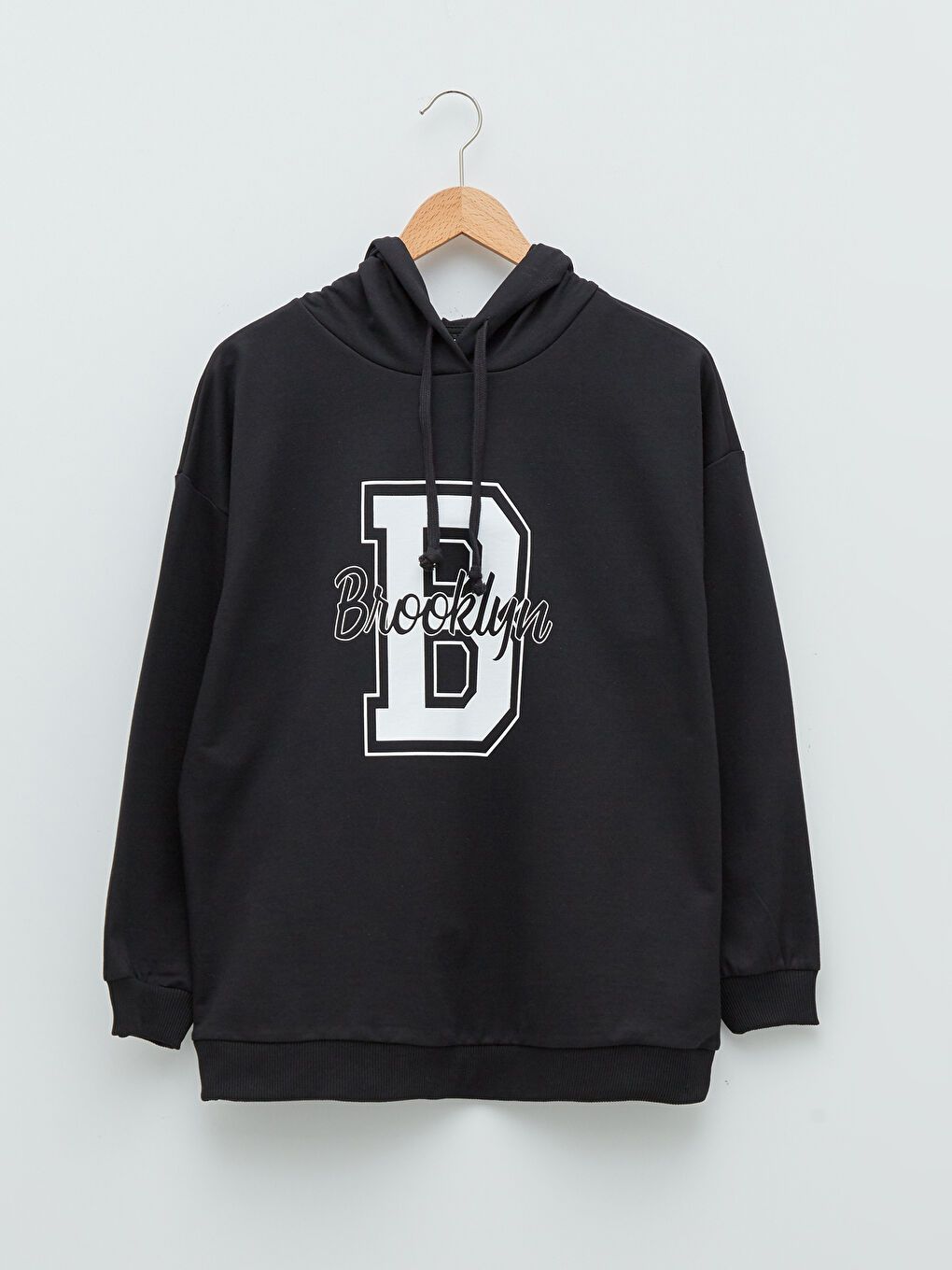 LCW Vision Kapuzensweatshirt mit Textdruck und langen Ärmeln für Damen -W1J121Z8-RQN