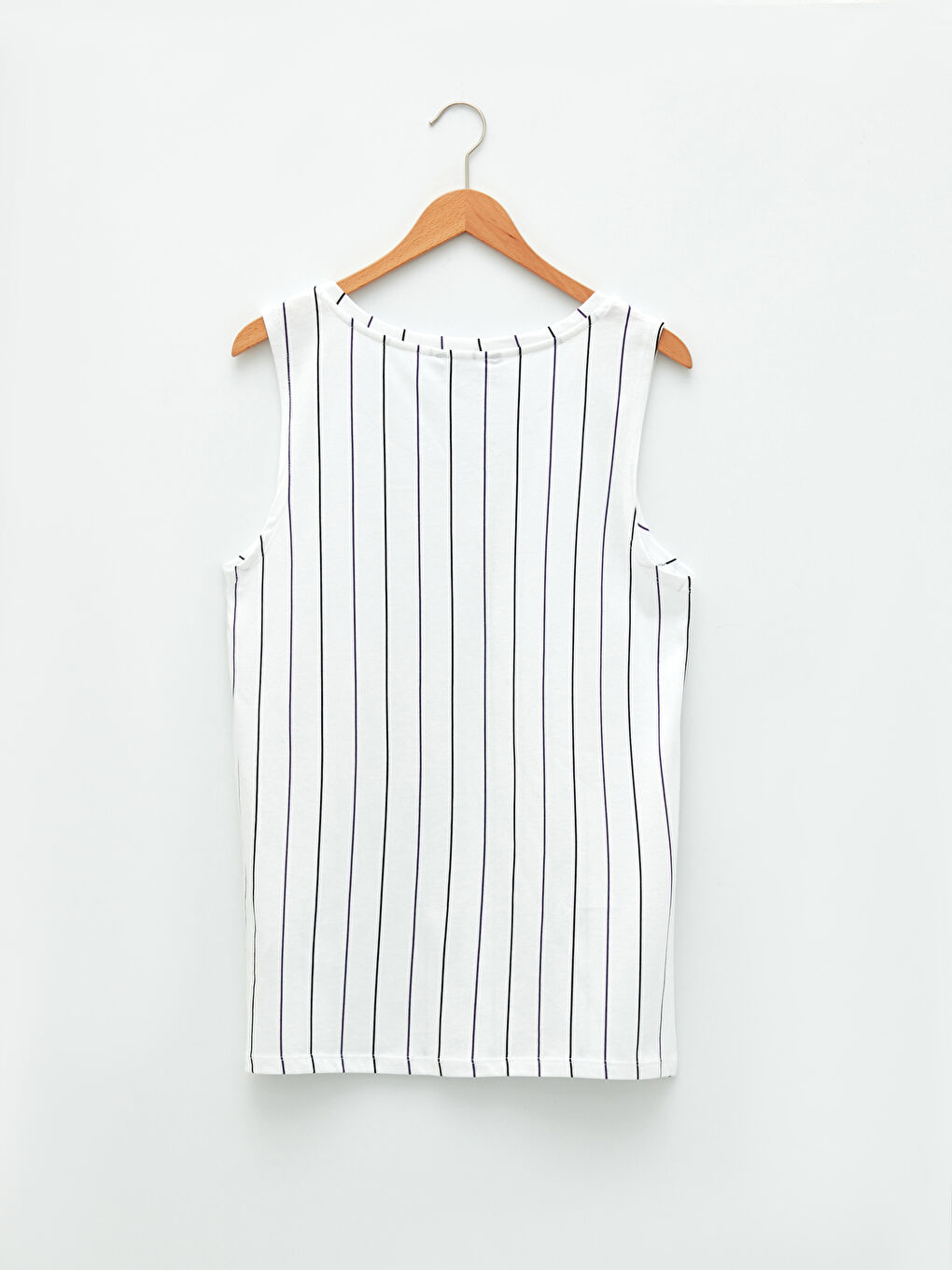 Beyaz Bisiklet Yaka Baskılı Pamuklu Erkek Kolsuz Tişört-6