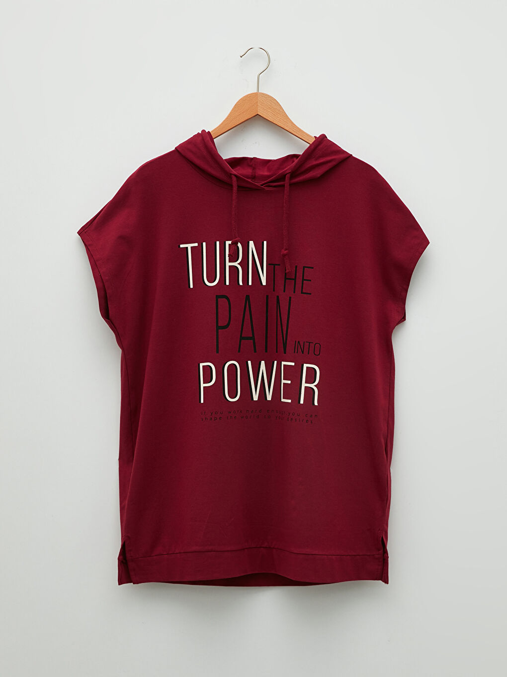 Hanorac Mărime Mare pentru Femei cu Mânecă Scurtă și Imprimeu cu Litere-5