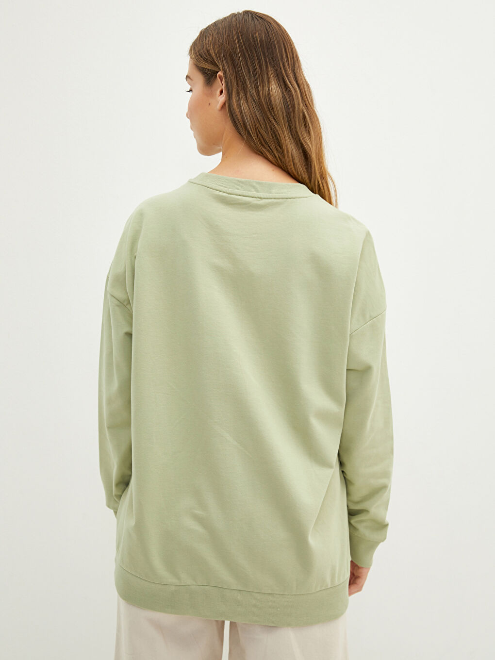 Sweat-shirt en Coton pour Femmes Grande Taille Col Rond Imprimé Slogan Manches Longues-4