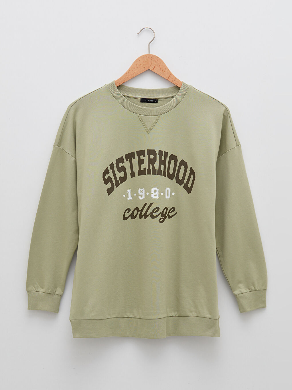 Sweat-shirt en Coton pour Femmes Grande Taille Col Rond Imprimé Slogan Manches Longues-5