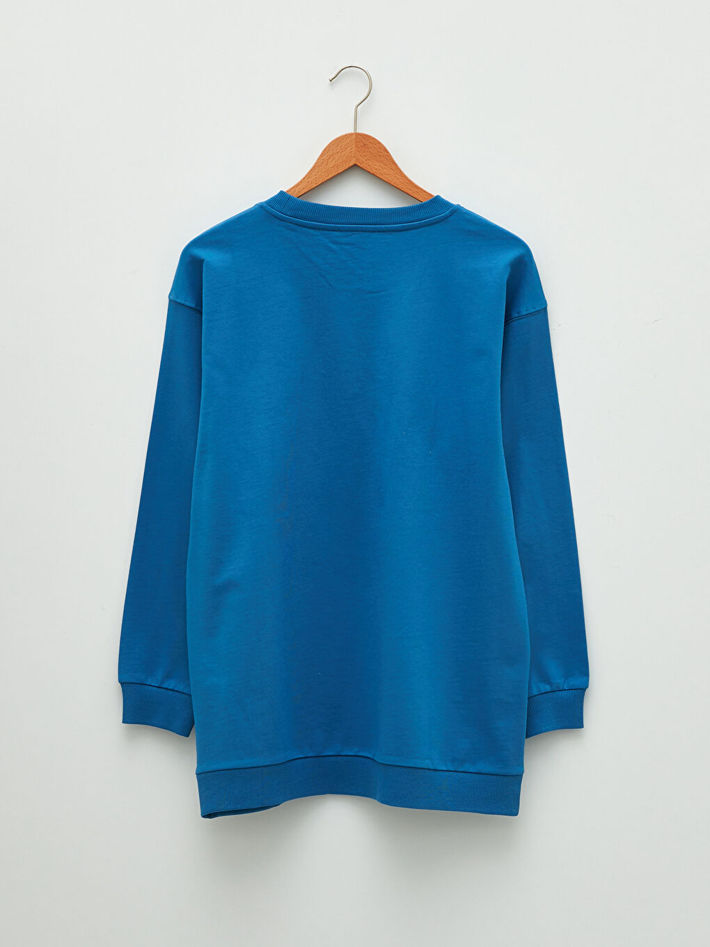 Sweat-shirt en Coton pour Femmes Grande Taille à Col Rond Imprimé à Manches Longues-10