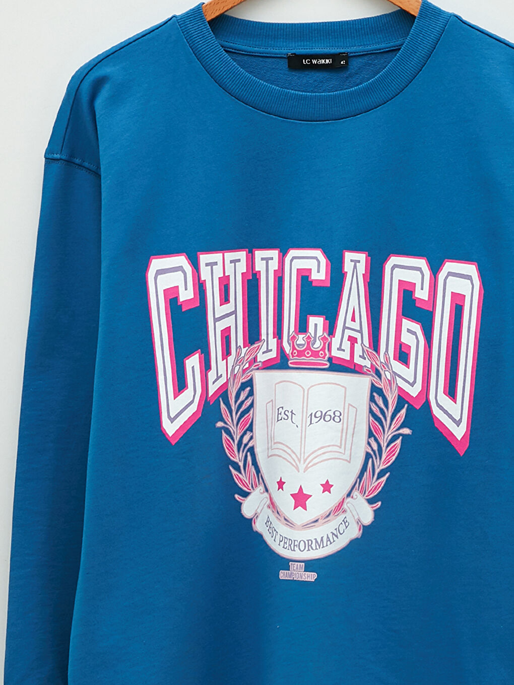 Sweat-shirt en Coton pour Femmes Grande Taille à Col Rond Imprimé à Manches Longues-11