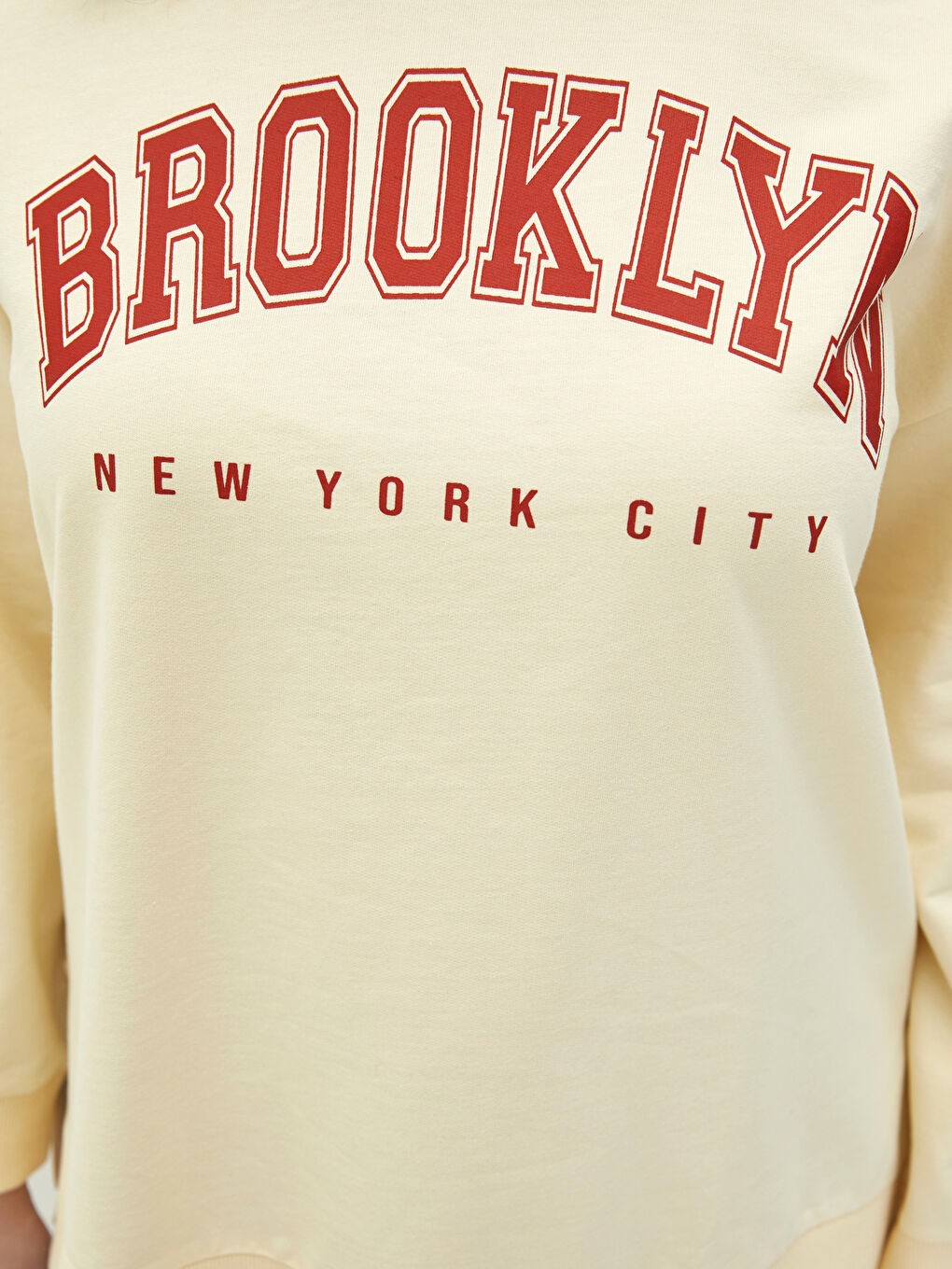 Large Size Crew Neck Letter Printed Long Sleeve Cotton Women's Sweatshirt-3