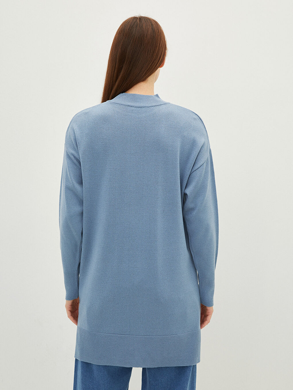Half Turtleneck Straight Long Sleeve Women's Tunic-4
