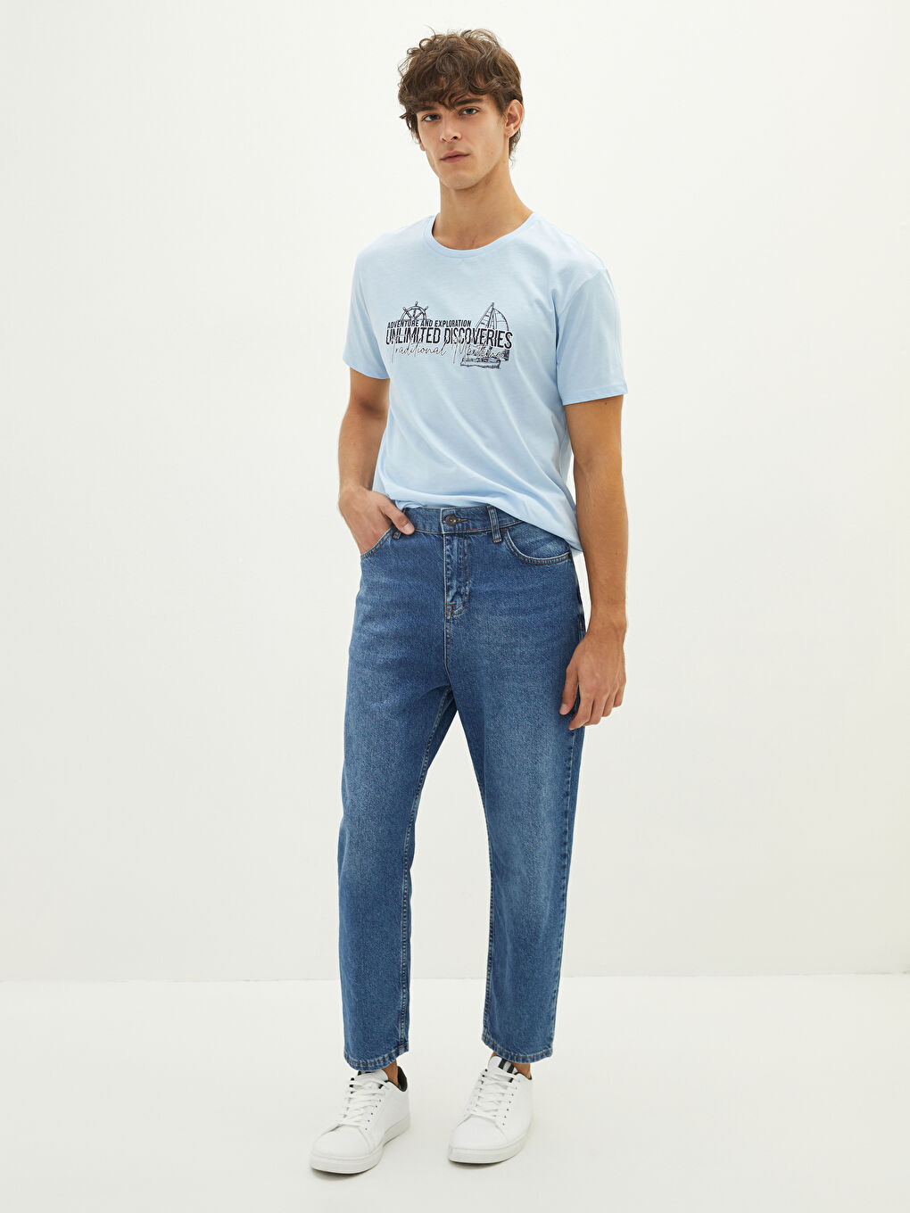 Crew Neck Short Sleeve Printed Combed Cotton Men's T-shirt-2