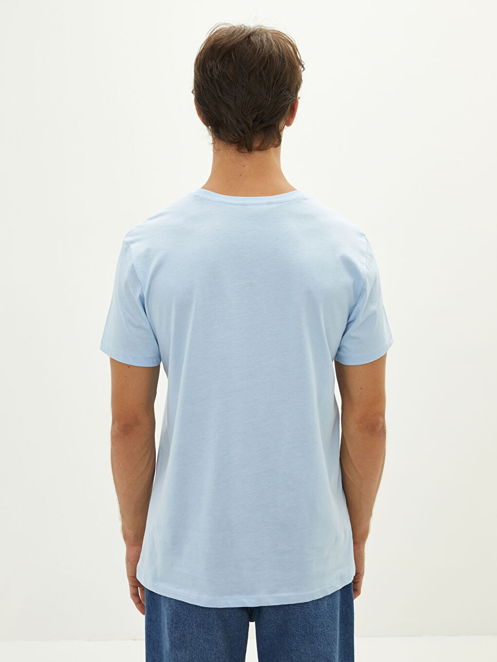 Crew Neck Short Sleeve Printed Combed Cotton Men's T-shirt-3