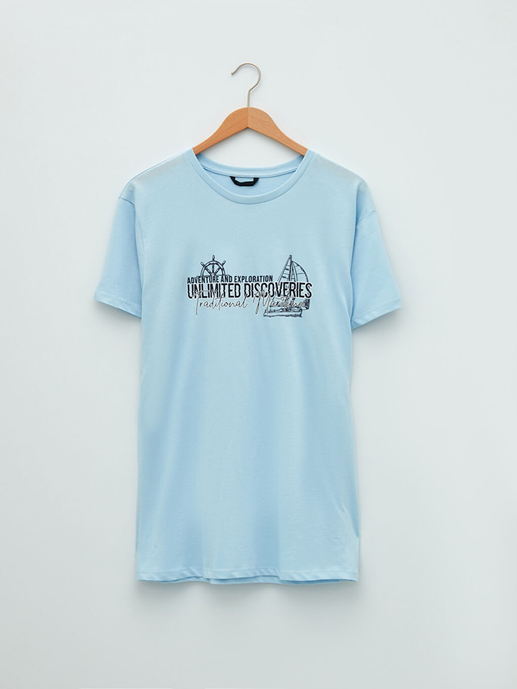 Crew Neck Short Sleeve Printed Combed Cotton Men's T-shirt-4