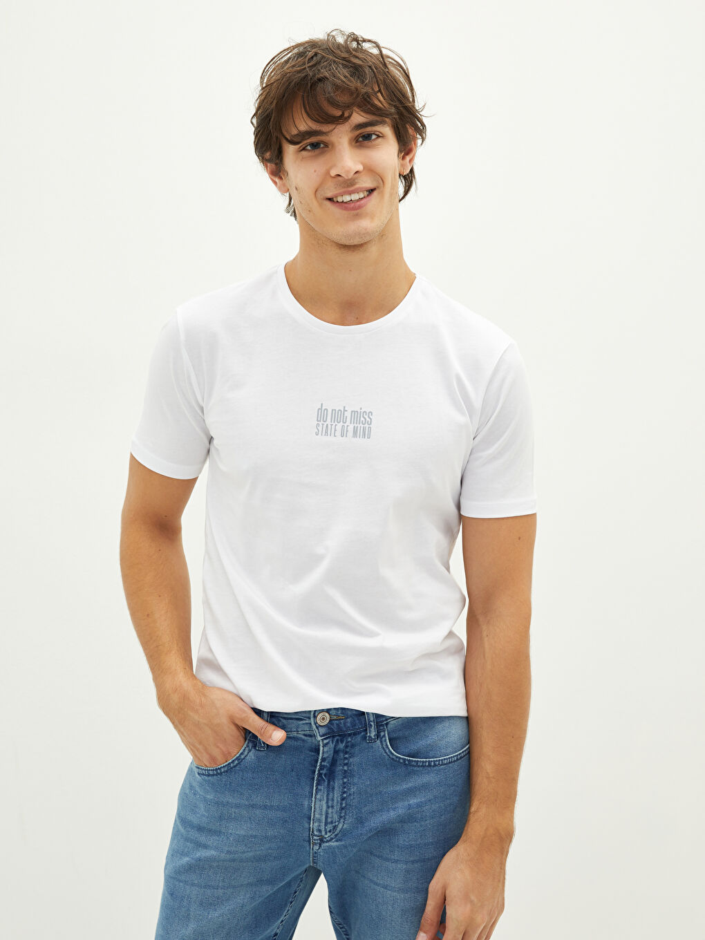 Футболка для чоловіків з круглим вирізом, коротким рукавом, з принтом, з чесаної бавовни