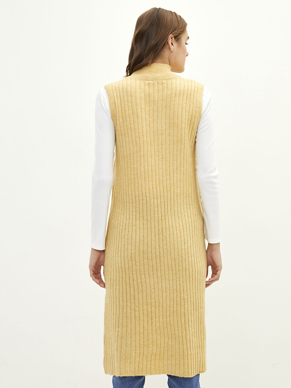 LCWAIKIKI Classic Women's Half Turtleneck Straight Sleeveless Knitwear Tunic -W1J188Z8-FZG