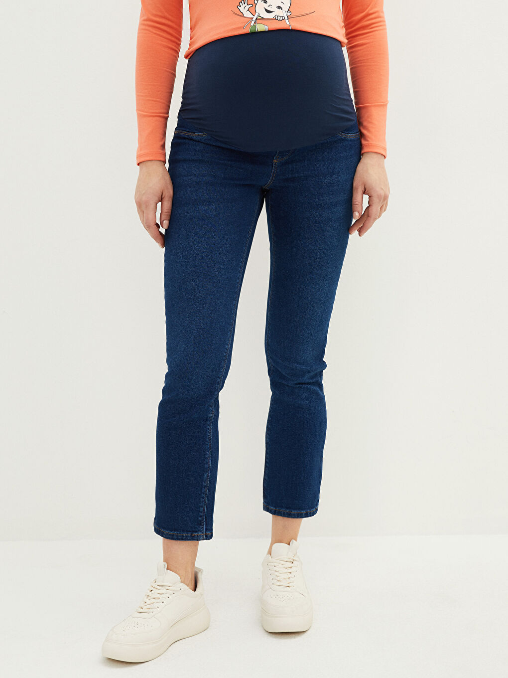 LCWAIKIKI Maternity İndigo Karın Panelli Straight Fit Rodeo Hamile Jean Pantolon - 3