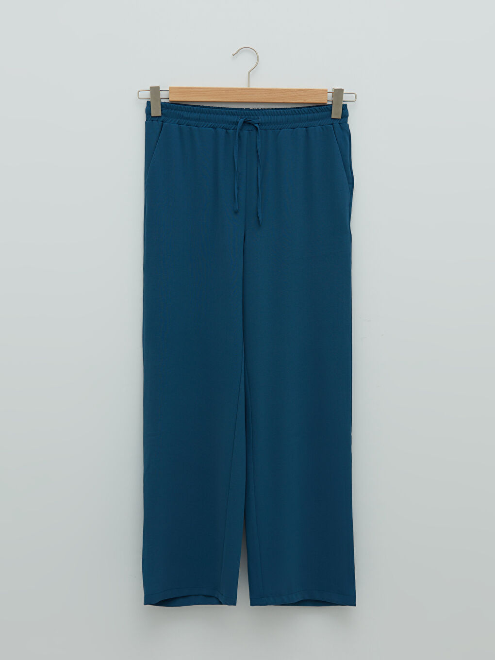 Elastic Waist Pocket Detailed Wide Leg Women's Trousers-5