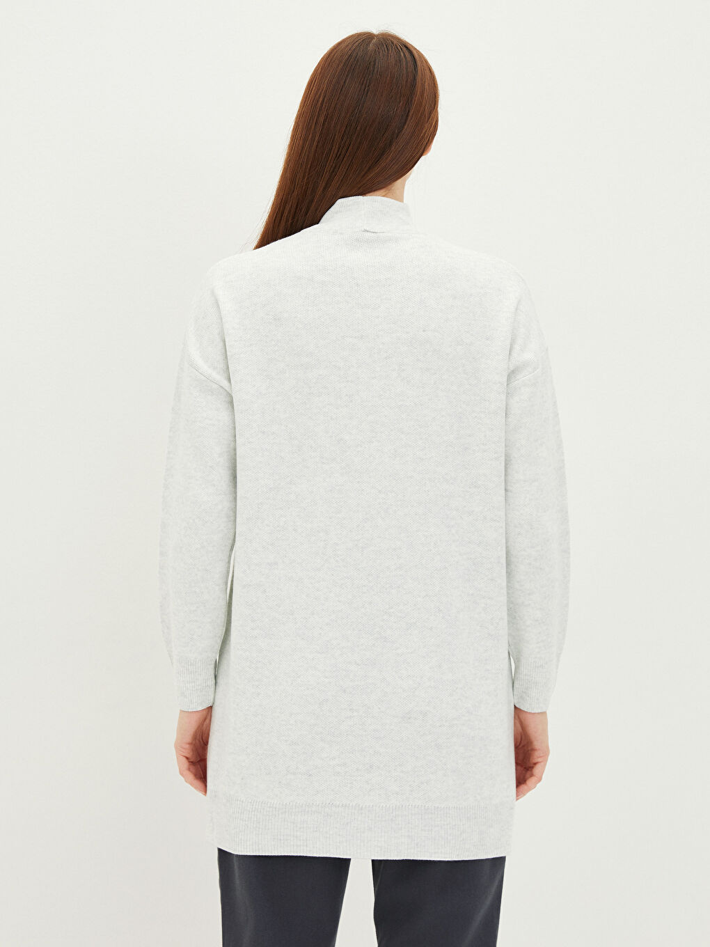 LCW Modest Half Turtleneck Sequin Long Sleeve Oversize Women's Tricot Tunic -W1J211Z8-PVU