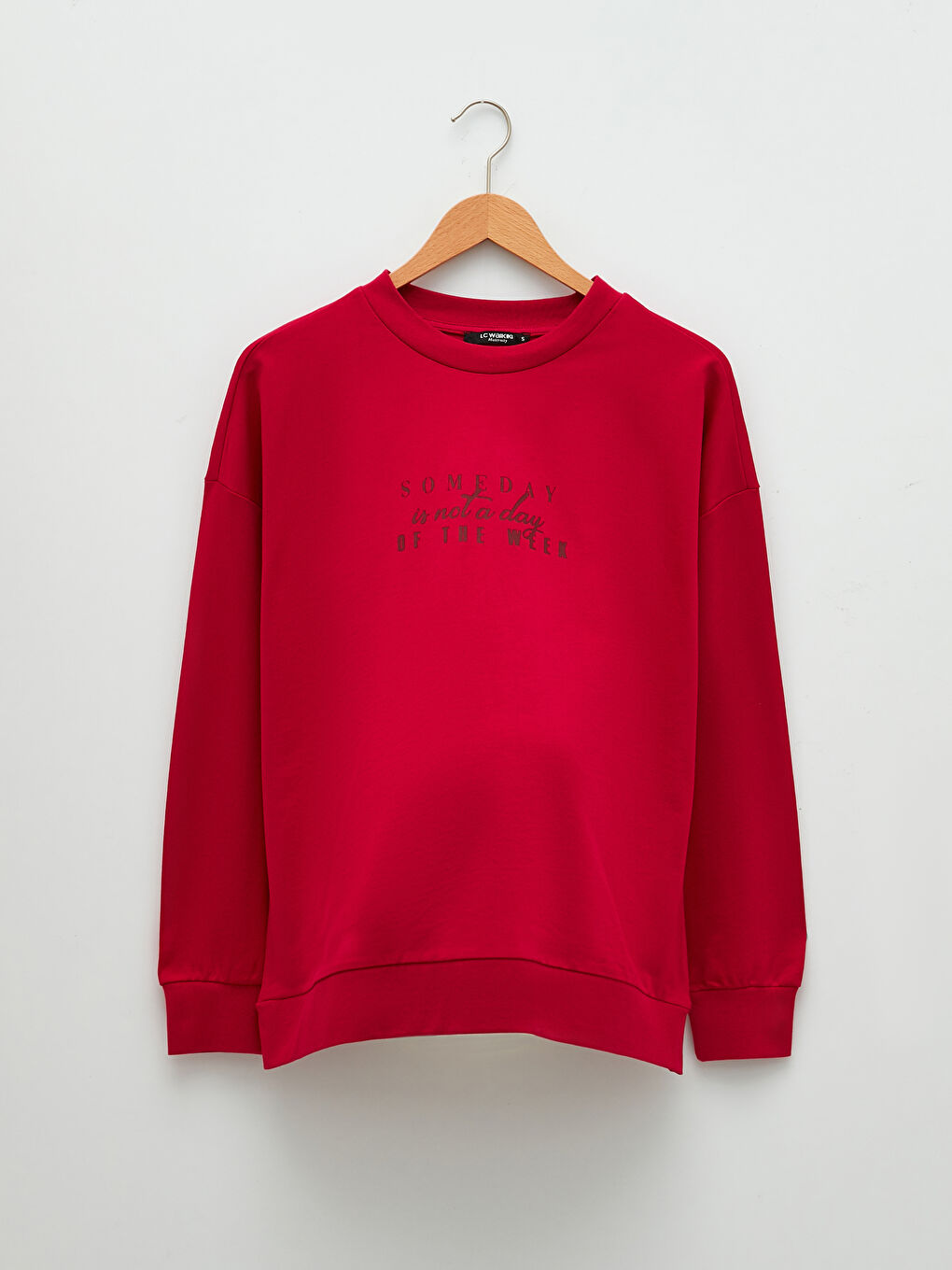 LCWAIKIKI Maternity Rundhalsausschnitt Buchstaben Bedruckt Langarm Baumwolle Mutterschaft Sweatshirt -W1J223Z8-HSG