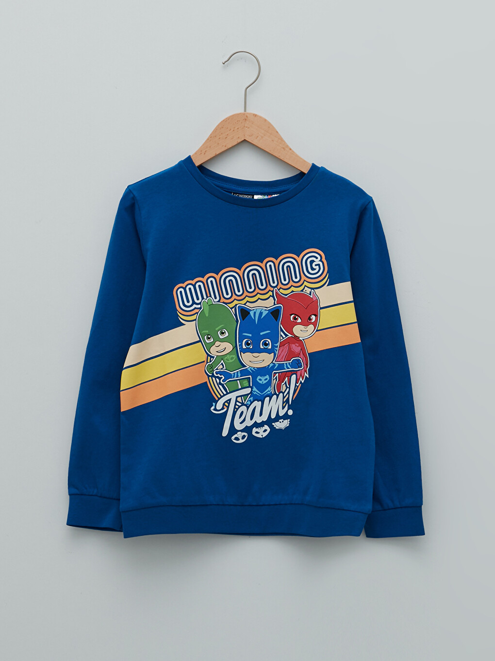 Bisiklet Yaka Pijamaskeliler Baskılı Uzun Kollu Erkek Çocuk Sweatshirt