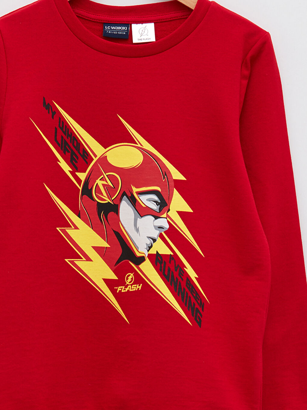 Guler Rotund The Flash Imprimat Mânecă Lungă Hanorac Băieți-2