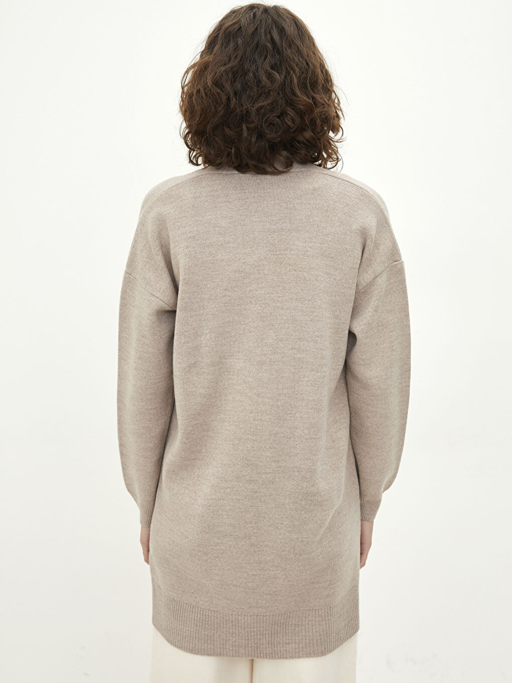 Shawl Collar Plain Long Sleeve Women's Knitwear Cardigan-4