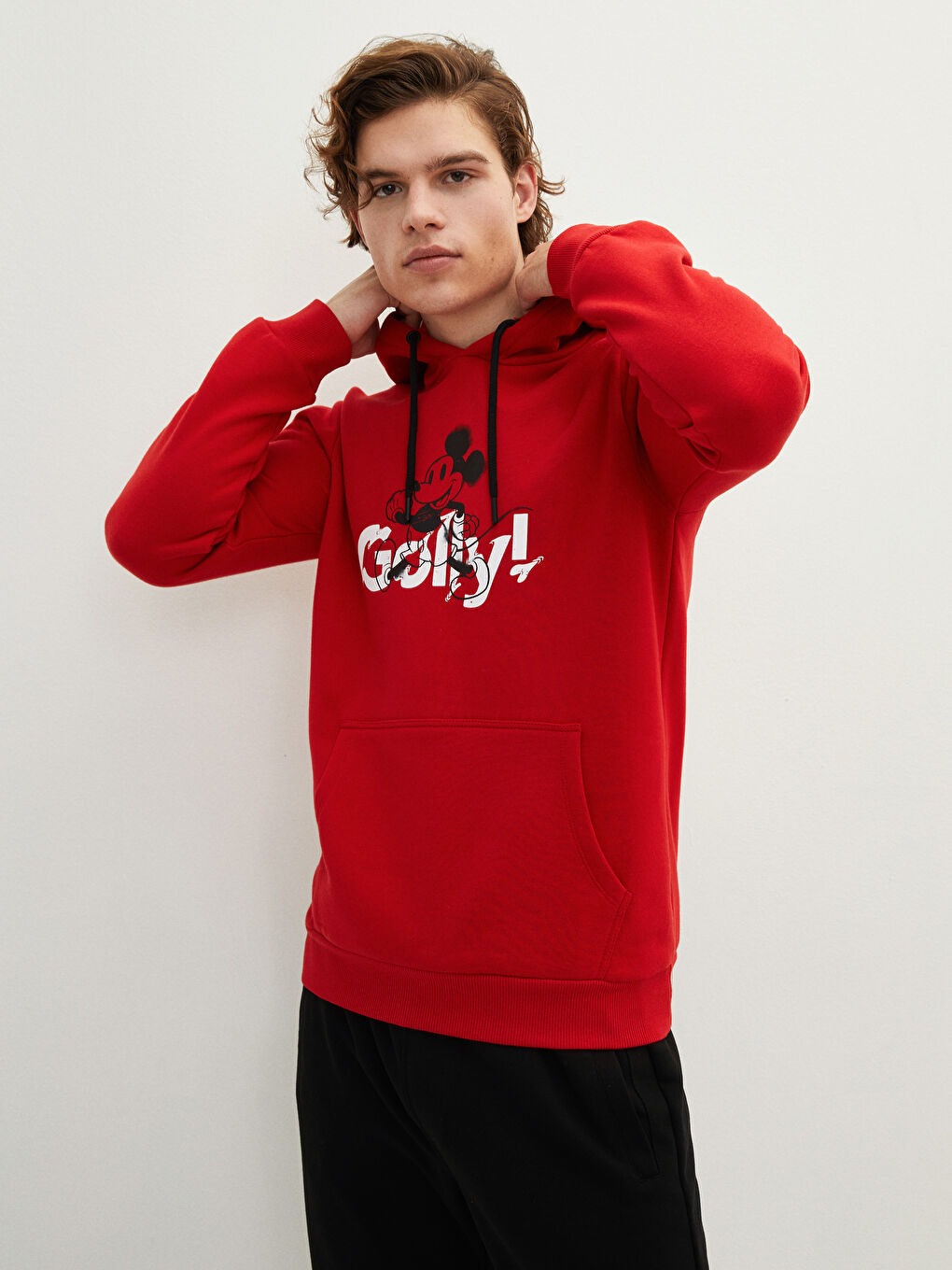 XSIDE Long Sleeve Mickey Mouse Printed Men's Thick Hoodie -W1J355Z8-HJM
