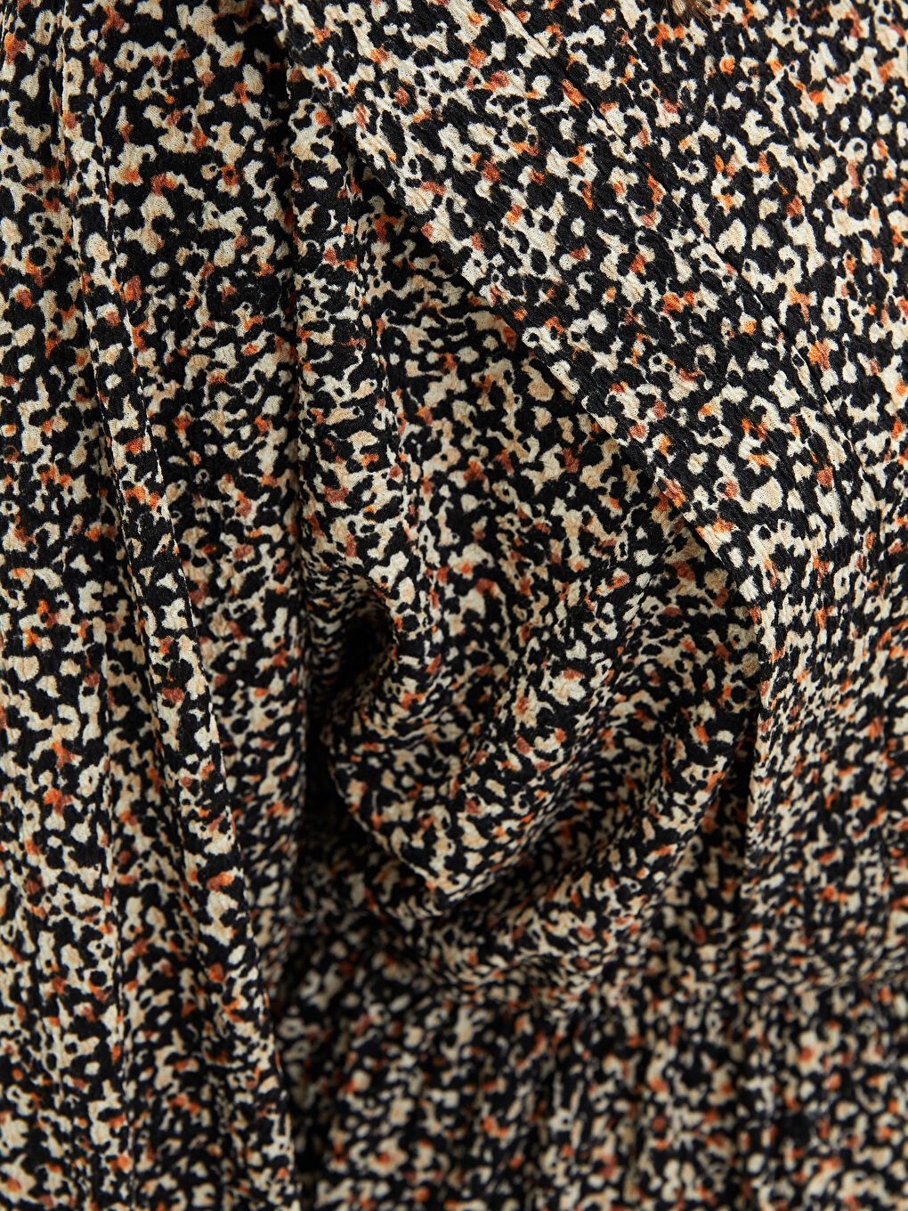 فستان نسائي مقاس كبير ياقة دائرية كم طويل مطبوع-2