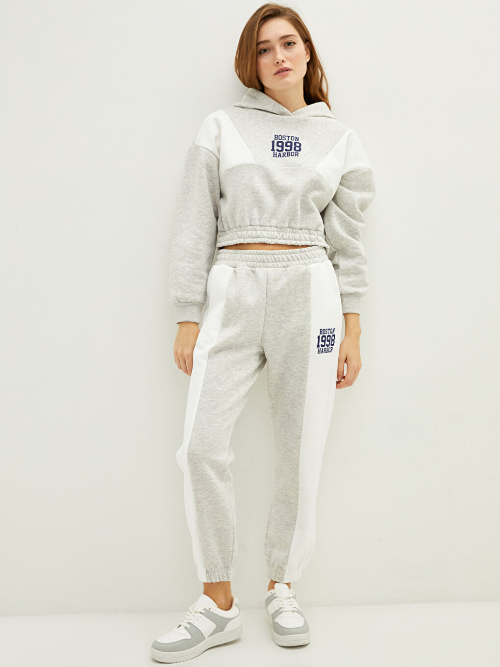 LCW Vision Elastische Taille Farbblock Damen Dicke Jogger-Sweatpants -W1J383Z8-LAL