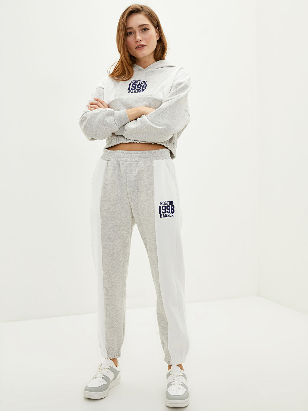 LCW Vision Elastische Taille Farbblock Damen Dicke Jogger-Sweatpants -W1J383Z8-LAL