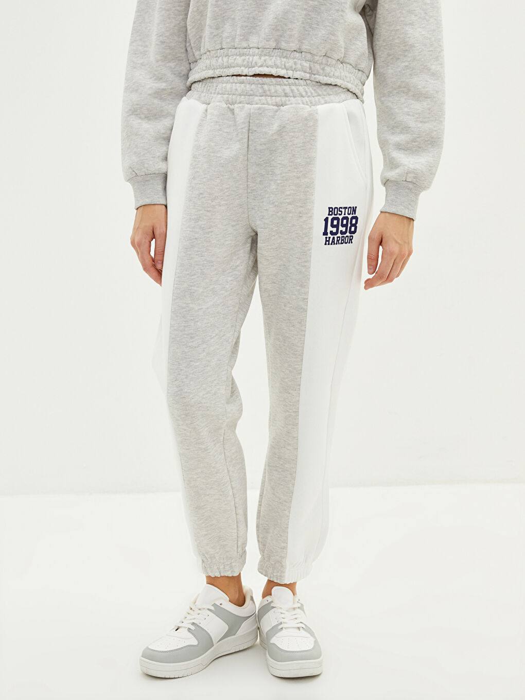 LCW Vision Elastische Taille Farbblock Damen Dicke Jogger-Sweatpants -W1J383Z8-LAL
