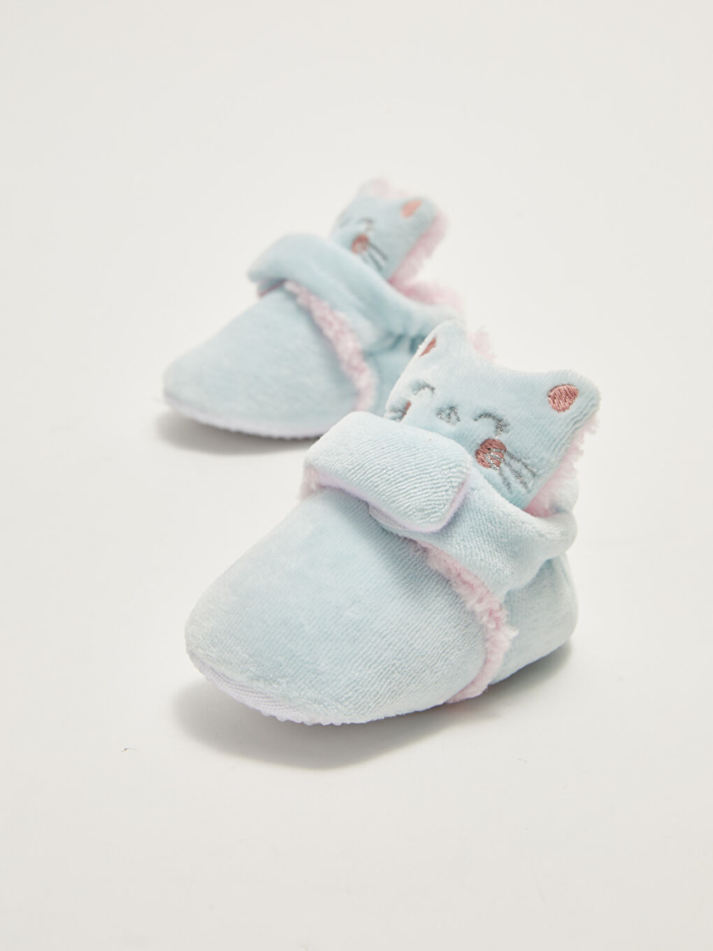 Yeşil Nakış Detaylı Cırt Cırtlı Kız Bebek Yürüme Öncesi Ev Ayakkabısı-2