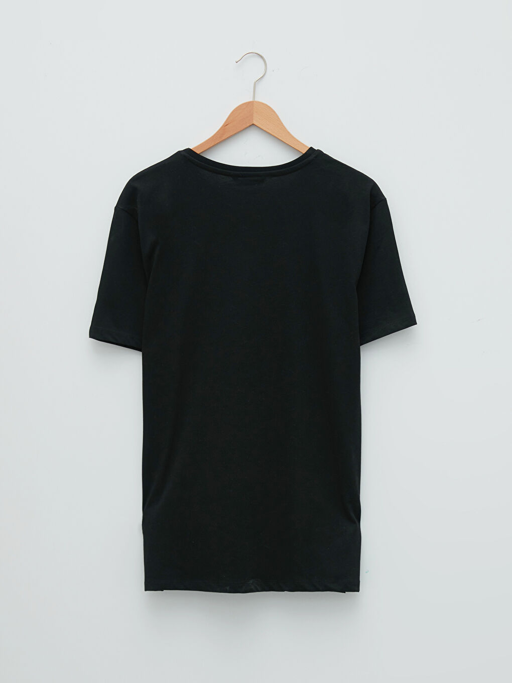 Siyah Bisiklet Yaka Kısa Kollu Baskılı Penye Erkek Tişört-6