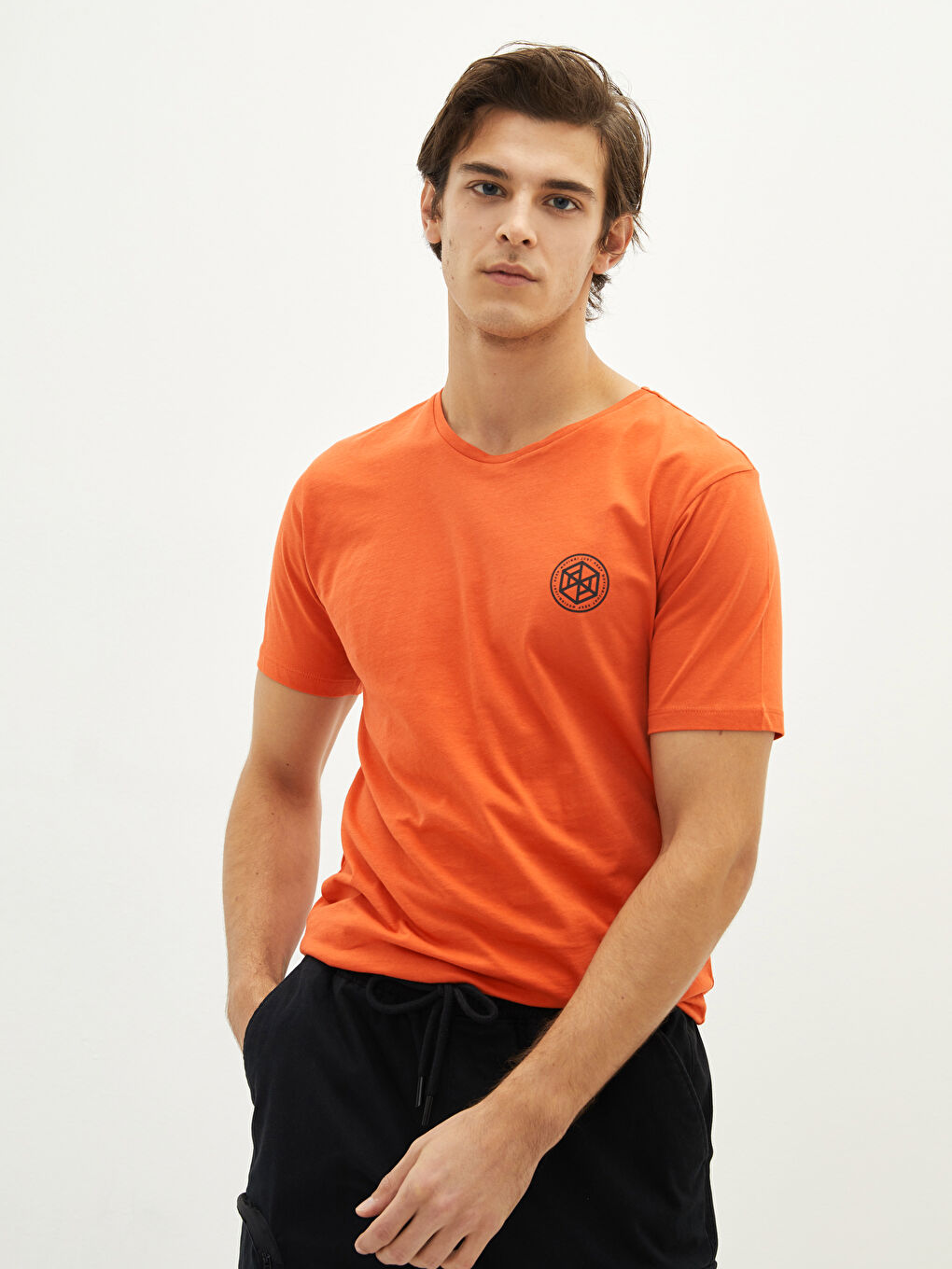 Футболка для чоловіків з круглим вирізом, коротким рукавом, з принтом, з чесаної бавовни-1