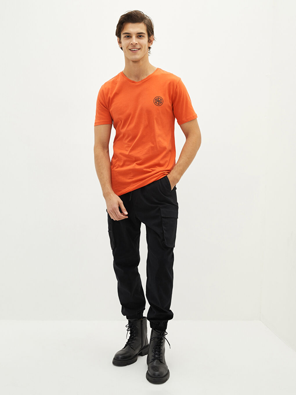 Футболка для чоловіків з круглим вирізом, коротким рукавом, з принтом, з чесаної бавовни-2