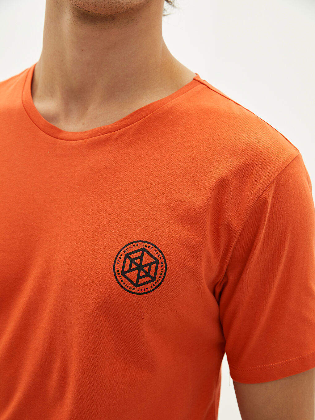 Футболка для чоловіків з круглим вирізом, коротким рукавом, з принтом, з чесаної бавовни-3