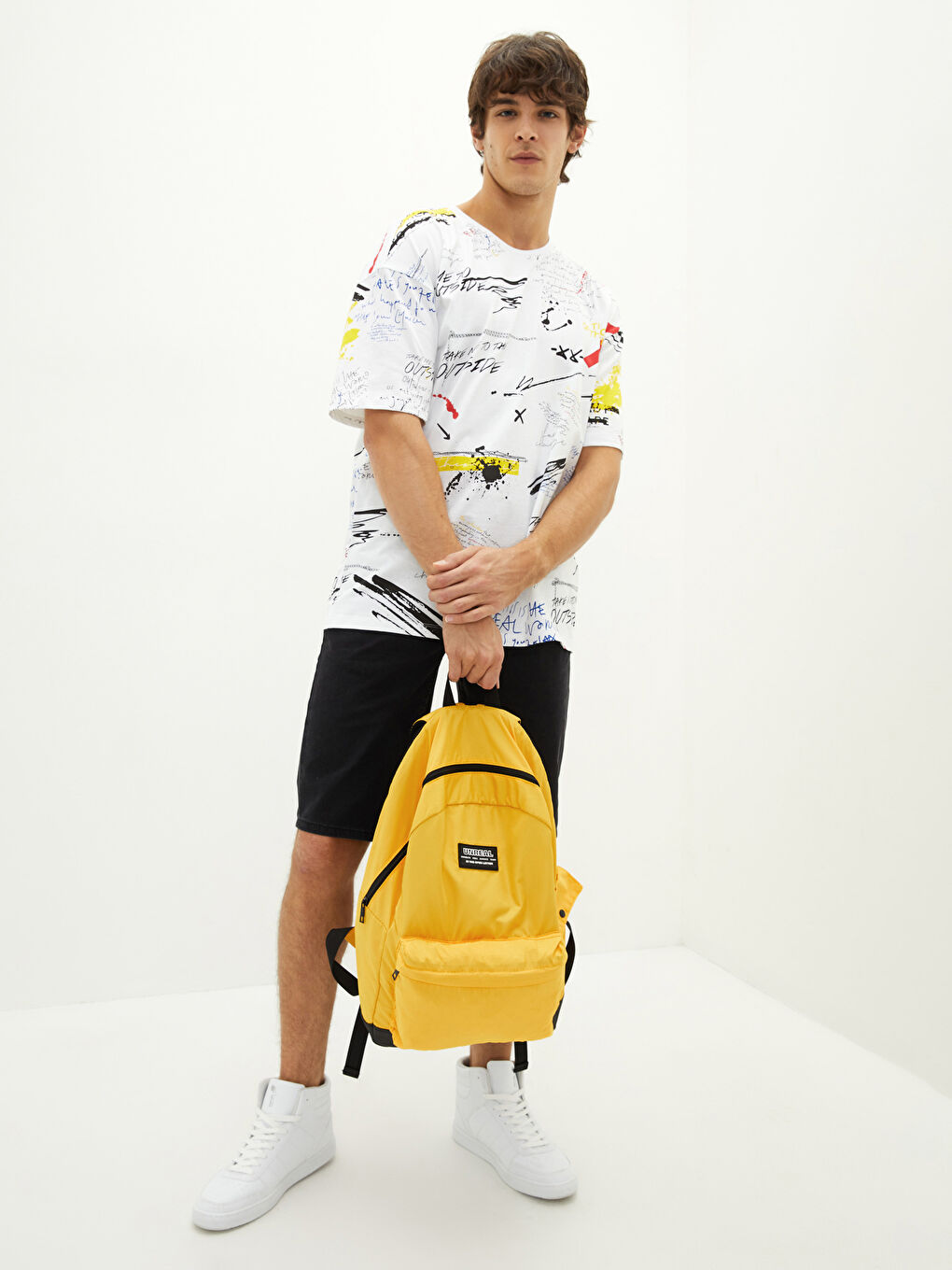 Label Printed Men's Backpack -W1J456Z8-RYU